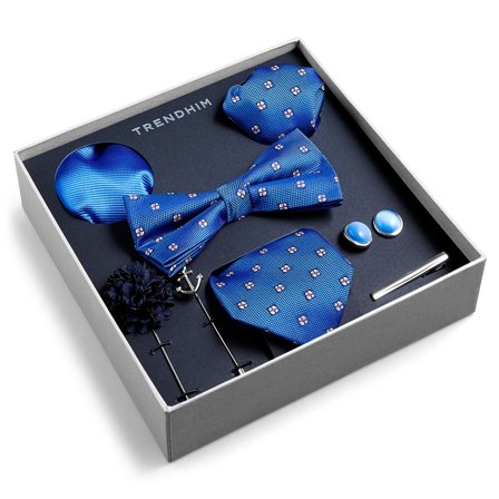 Coffret-cadeau d'accessoires de costume | Set bleu, blanc & argenté pour hommes - Coffrets cadeaux - pour Hommes - Trendhim