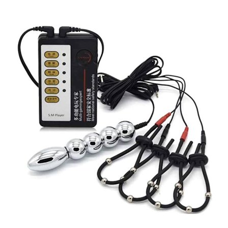 Elektrisk Stöts Plug Trådbunden Fjärrkontroll Dildo Ring Massager Nöje Butt Stimulation för Män Sexleksaker