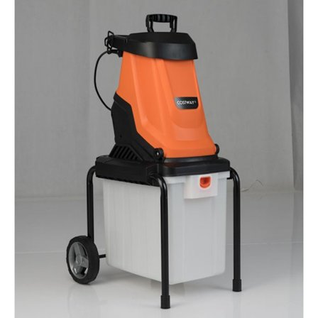 COSTWAY Sähkökilpa 2800W, 50L Keräysastia, Leikkuuhalkaisija 45 mm, Pyörät, Langallinen Viherjäte Murskain, Oranssi