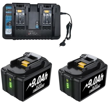 Makita 18V Batteriladdare, Kompatibel med BL1850B och BL1860, Snabbladdning för Elverktyg, Blå