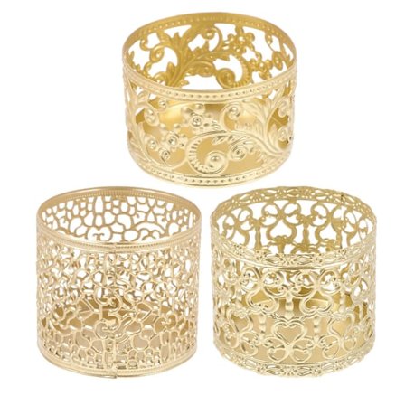 3 st Vintage Ihålig Ljusstake Dekor Skrivbord Järn Hantverk Ljushållare