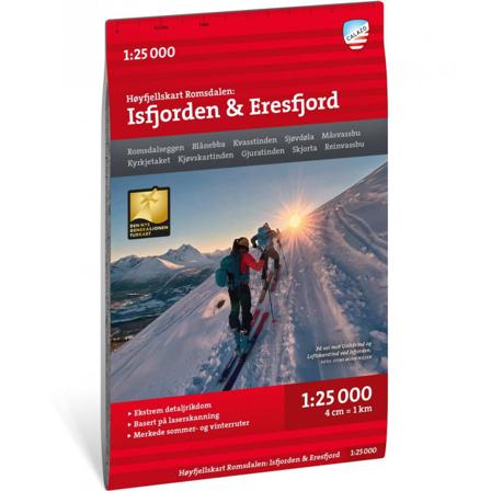 Calazo förlag Høyfjellskart Romsdalen: Isfjorden & Eresfjord 1:25 000 literature Red OneSize
