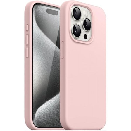 Gummibelagt Stöttåligt Skal iPhone 15 Pro Max - Rosa