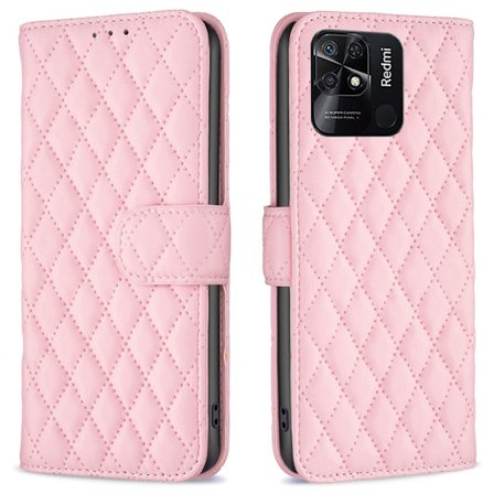 SKALO Xiaomi Redmi 10C BINFEN COLOR Tikattu Lompakko - Pinkki