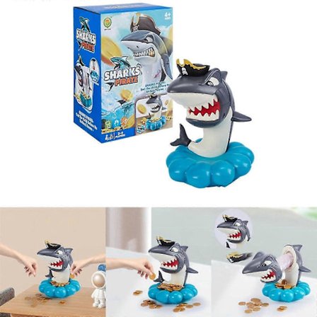 Sähköinen helistinkäärmepeli Snack Shark -lelu, merirosvohai-kauhupuristuslelut (FMY)