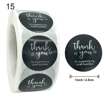 500 st Tack Etiketter Självhäftande Presentpappersetikett 15