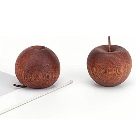 2-delt æterisk olie diffuser i træ, æbleformet træ aromaterapi diffuser, egnet til hjemmet, kontoret, bilen, garderoben og andre scener