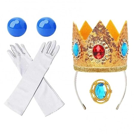 6 st för flickor fest barn krona prinsessa peach mode handskar utklädnad dekoration, cosplay festdekorationer