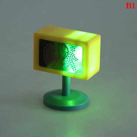 1st Dollhouse Gatubild Dekoration Signal Ljus Modell Leksak