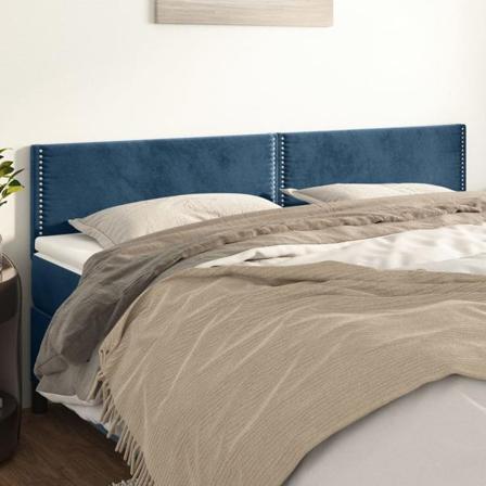 Vidaxl Huvudgavlar 2 St Mörkblå 80x5x78/88 Cm Sammet Blå