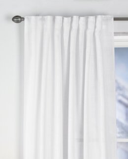 Multibandslängd Brooklyn enfärgad linnelook 2-pack Vit - 140x250 cm - Fondaco