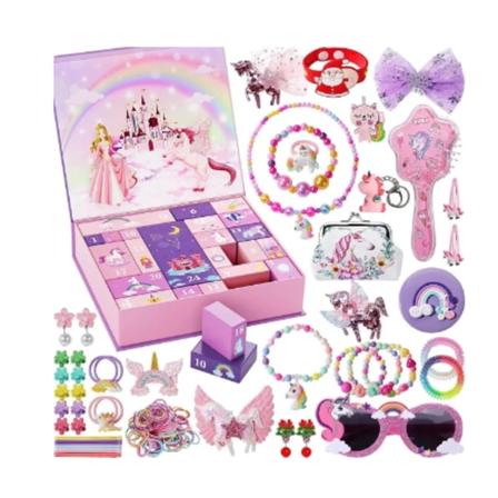 Jule-adventskalenderboks Havfruesmykker Julegaveleker for jenter Barn 24-dagers nedtelling adventskalender Nyttårsgave style 6