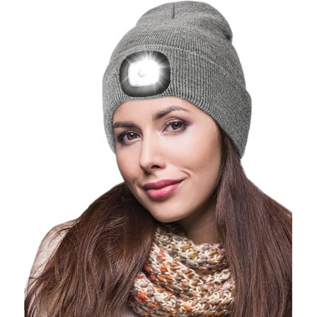 Unisex LED-mössa med ljus, USB-laddningsbar handsfree LED-huvudlampa