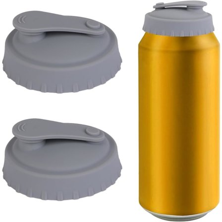 Pakke med silikonlokk for drikkebokser med lite lokk, grå, lett å rengjøre og gjenbrukbar, støvtett, grå