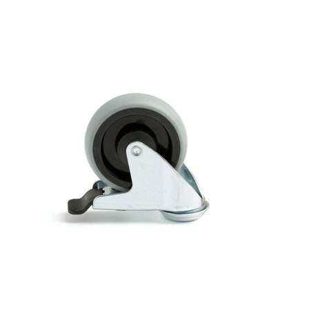 Lenkrolle feststellbar, 100 x 32 mm, TK 90 kg, Massivgummi