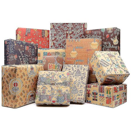 Grattis på födelsedagen Omslagspapper för barn flickor pojkar kvinnor män, Återvunnen present