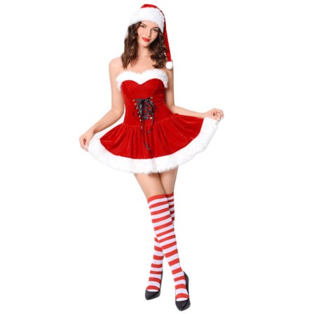 Mub- New Women Santa Claus Costume Cosplay Christmas Party Sexy Santa Claus Costume for Women