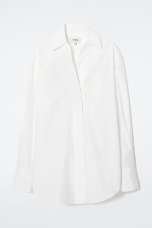 COS Femme Oversized Tie-Waist Shirt in Blanc