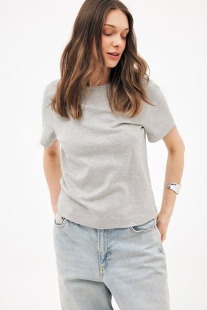 NA-KD Regular Fit T-Shirt - T-shirts - Grå - XL