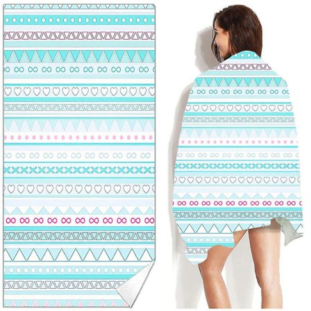 Letvægts tynd strandhåndklæde, sportshåndklæde, hurtigtørrende sandfri håndklæde superblødt til strandresorts krydstogt vandland (m)