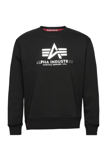Basic Sweater Foil Print Svetari Collegepaita Musta Alpha Industries