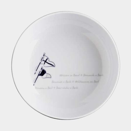 Misy z melaminy Marine Business Welcome On Board, białe/niebieskie, 13 cm, 6‐pak - Jachtowa