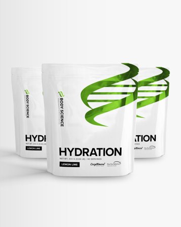 3 x Body Science Hydration - 300g - Lemon Lime - elektrolyyttejä
