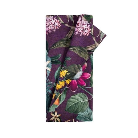 Kaitaliina AMAZONIA 43x116cm, kukat/ violetti kangas, 100%puuvilla, kangas 249