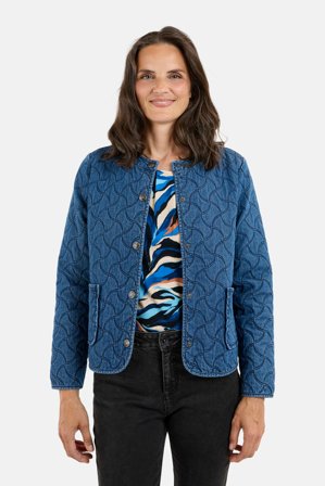 SIGNATURE - Denim Jakke - Mellem Blå - Quiltet