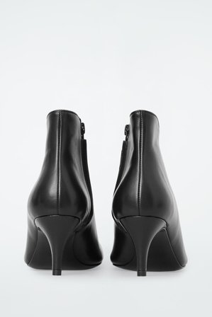COS Women's Square-Toe Leather Ankle Boots in Black