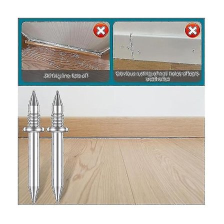 200 stk. sømløs søm til fodpaneler med dobbelt hoved, rustfri søm til fodpaneler uden spor med 2 stænger, med søm GOJ