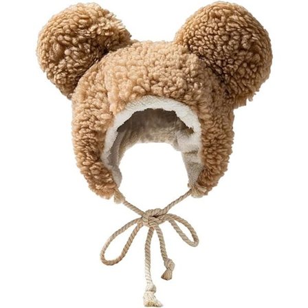 ING Dame 3D Heklet Blomst Strikket Lue Vintage Vinter Lue med Blomster Stilig Strikket Pull-On Lue