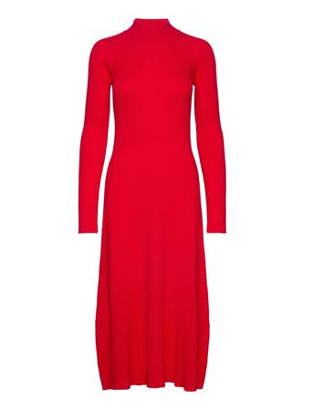 Karola Rib Knit Dress Maksimekko Juhlamekko Punainen IVY OAK