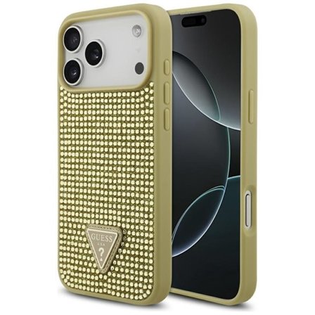 Guess Strassikivikolmio Logo Case for iPhone 17 Pro Max - Kultainen