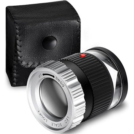 30X Förstoringsglas LED-belyst Förstoringsglas (Svart) UV-belysning