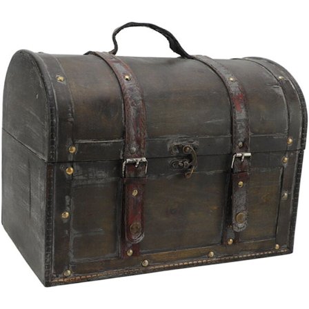 Vintage Treoppbevaringsboks, Dekorativ Skattekiste for Smykker og Minner, Stor Beholder i Antikk Stil