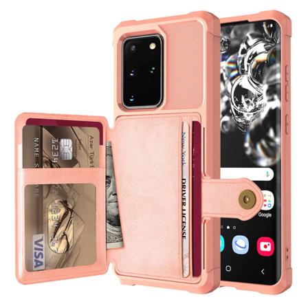 Samsung Galaxy S20 Plus - Cover med kortrum Roséguld