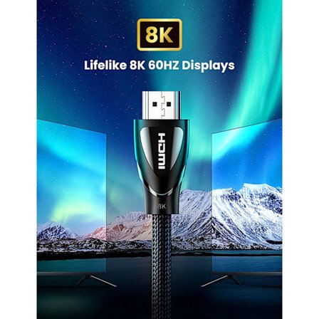 8K HDMI (15M) Cable 2.1 Flätad Nylon (8K@60Hz) (4K@120Hz) 48Gbps
