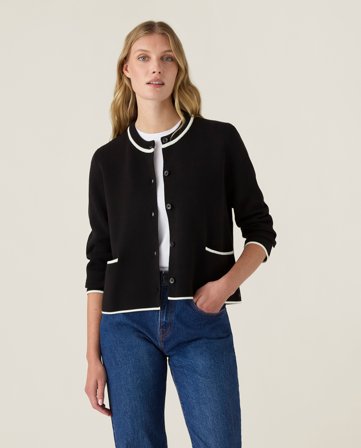 Lexington Baumwoll-cardigan, schwarz