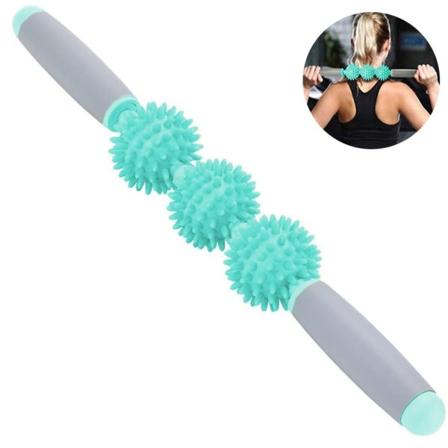 Fasciarulle for cellulitter, muskelrullestav, fettslipp, grønn, tre baller