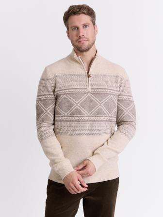 MATCH - Carter zip genser - Redford - Str. XXL - Herre - Gensere & Cardigans - Grå - 80% ull-lam, nylon-resirkulert