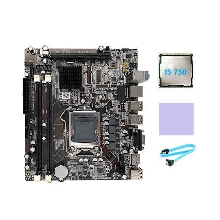 H55 Emolevy Lga1156 Tukee I3 530 I5 760 Sarjan Cpu Ddr3 Muistia Emolevy+i5 750 Cpu+sata C