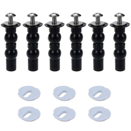 6-pack Universal Toalettlocksskruvar, Expanderande Gummi