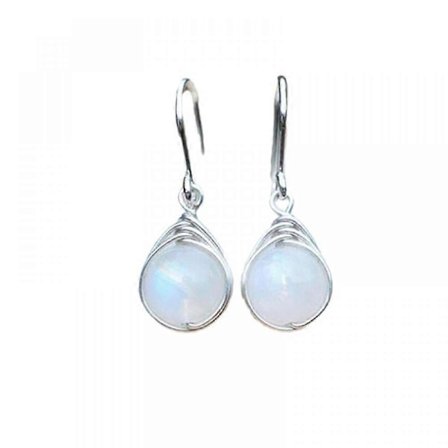 Naturliga Månsten Hängande Örhängen i Sterling Silver