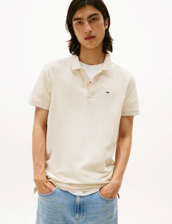 Tommy Jeans Tjm Slim Placket Polo Ext - White - XXL