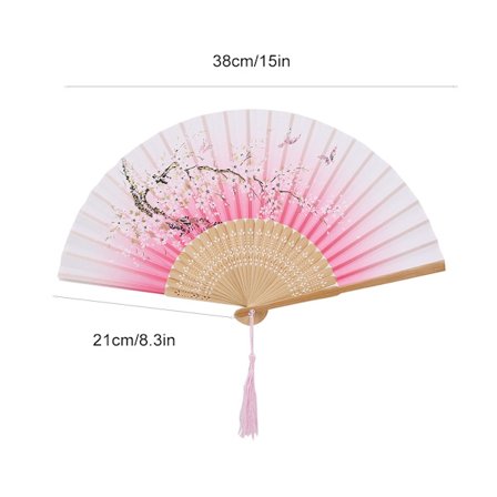 Sammenfoldelig håndvifte bryllupsfest gave danse rekvisitter hjemmekontor dekoration (Pink)
