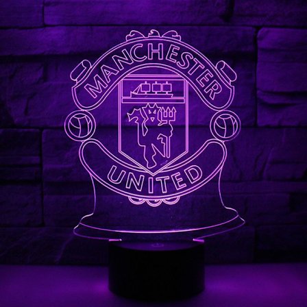 Manchester United F.C. USB 3D Anime Natlampe Atmosfærisk LED Bordlampe Julegaver til fodboldelskere Dekorativ lampe til børn