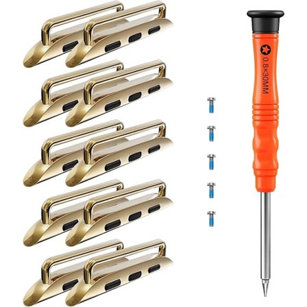 Armbandskopplingar, Ersättningslänkfäste för Apple Watch 38/40/41mm 10-pack (guld)