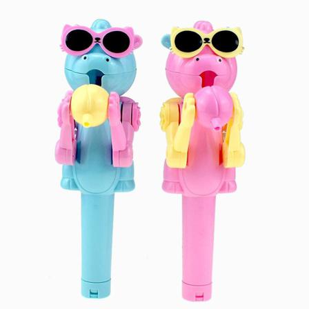 2 Styck Lycklig-konstig Dinosaurie Lollipop Robot Creative Tricky Pink