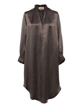 Cloudy Dress Cupro Brown A Part Of The Art